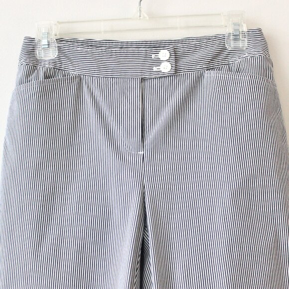 Jones New York Signature Cotton Black White Stripe Stretch Dress Casual Pants 4P - Picture 2 of 6